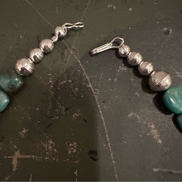 Hand Crafted “One of a Kind” Square Turquoise & Sterling Silver Necklace - Picture 4 of 4